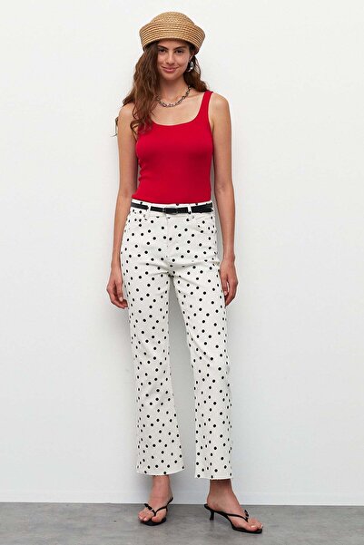urban focus Puantiyeli Straight Jeans