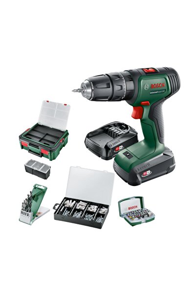 Bosch UniversalImpact Akülü Darbeli Matkap (2x 1.5Ah)+210 Aksesuar 06039D4107
