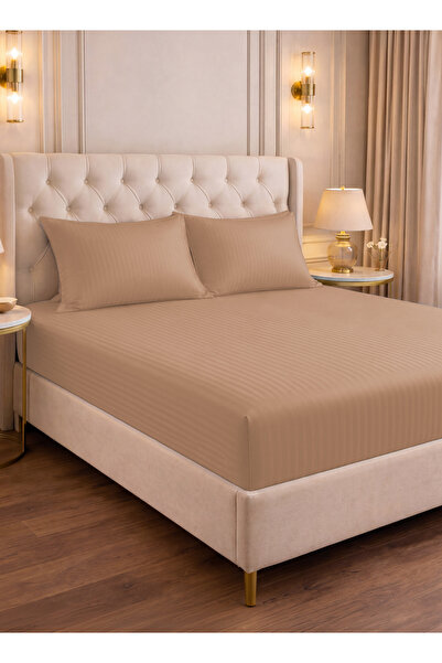 PARRY LIFE Luxury Hotel Stripe Fitted Sheet Set, 3 Piece King Size Bed Sheet ...