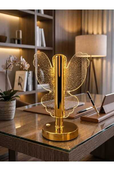 Keremhome Premium Gold Led Table Lamp Modern Decorative Lighting Home and Off...