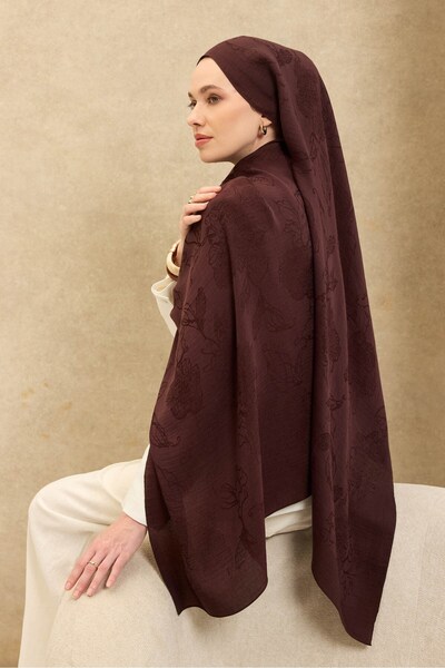 Silk Home شال قطني من نايا بنمط زهور باللون البني الحار