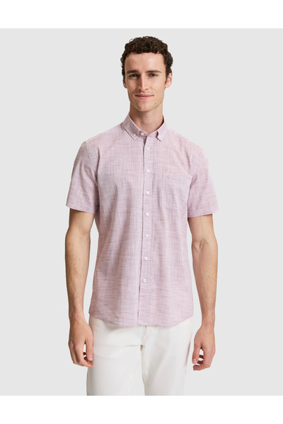 Pierre Cardin Bordo %100 Pamuk Regular Fit Yazlık Gömlek 50325364-VR014