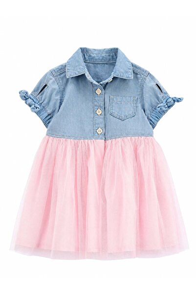 Carter's Carters Kız Bebek Kısa Kollu Elbise 6-24 Ay MAVİ