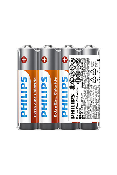 Philips Extra Zinc Chloride 1.5V Aa Kalem Pil - R6L4F/10 - 4'lü Naylon Paket
