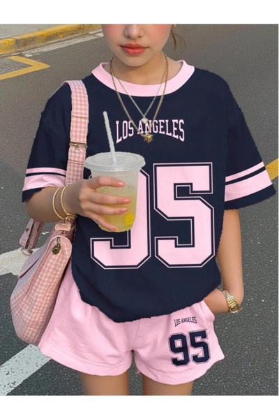 npLStore Dečji letnji set kratkih hlača i majice s printom Los Angeles 95