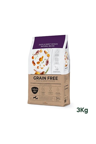 Natura Diet Hrana Caini Fără Cereale Rață și Cartof Dulce, 3kg, Hipoalergenic...
