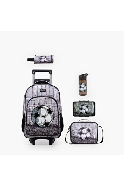 Must Team MustTeam Printed 5-Piece School Trolley Bag Set for Boys 5-8 Years ...