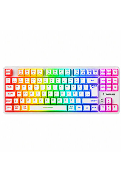 Rampage ZephyraTkl RGB Sessiz Membrane Klavye Tkl Klavye Türkçe Q Gaming Klav...