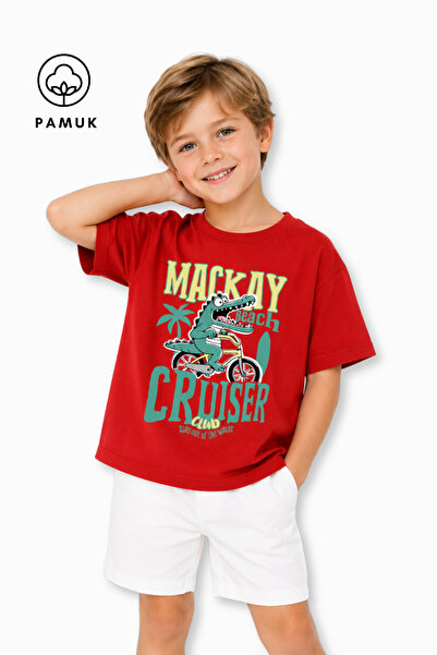 difa kids Tricou de vară pentru băieți, cu mânecă scurtă, cu imprimeu crocodil
