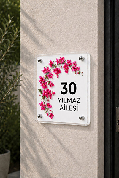 JHAAR Kişiye Özel Pleksi Kapı İsimliği – Modern & Lüks UV Baskılı Dekoratif K...