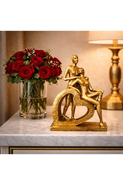 Vivendo Statueta decorativa cuplu auriu – simbol al iubirii si elegantei
