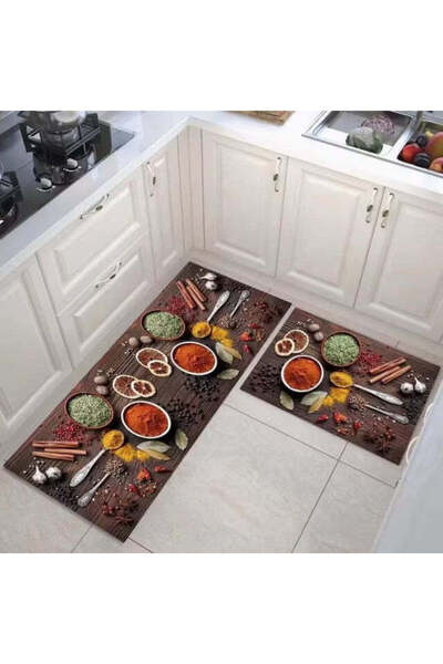 Vivendo Set 2 covoare de bucatarie, antiderapant, 50x60cm, 50x120cm