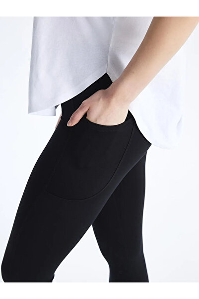 LC Waikiki Black Women's Sports Leggings with Elastic Waist