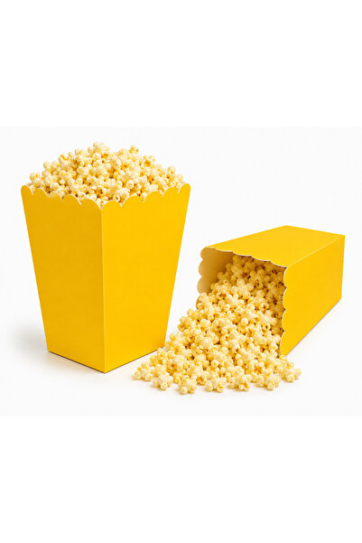 BG Sarı Popcorn Mısır Kutusu 8'li Cips-Patates-Şekerleme Kutusu