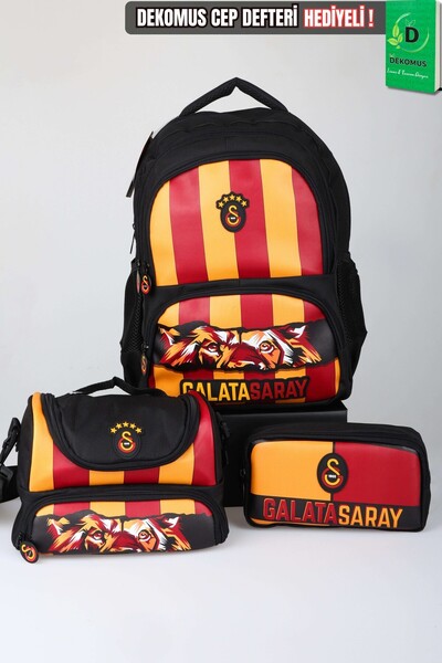 Galatasaray حقيبة مدرسية كبيرة الحجم بتصميم خاص مرخص من شركة x Dekomus، مزودة...