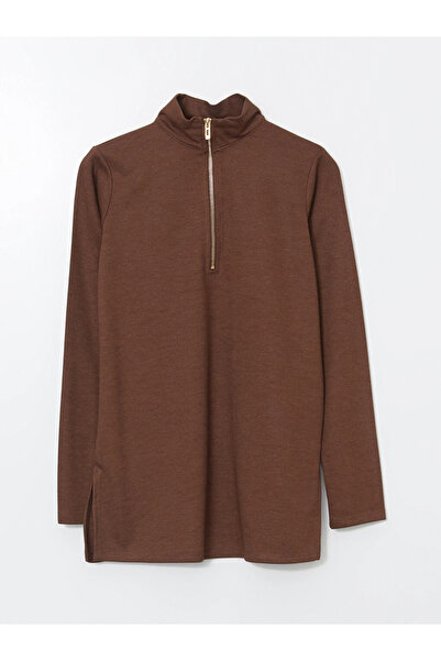 LC Waikiki Brown Stand Collar Women's Tunic