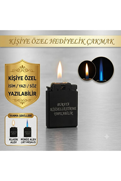 Generic Kişiye Özel İsim Yazılı Metal Çakmak - Lazer Kazıma Hediyelik Çakmak