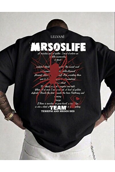 LELVANİ Unisex Morsoslife Team Spider Web Printed T-Shirt