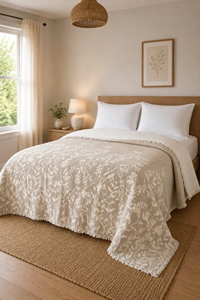 SELORA MAISON Bloomy Muslin Bedspread Pike |   Double |   Soft Textured |   B...