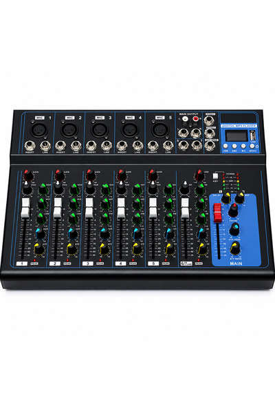 OEM Pasiv, mixer audio, profesional, 7 canale, F7, pentru boxe active, Blueto...