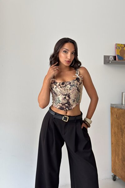Cistern İstanbul Women's Colorful Lace Detailed Bustier