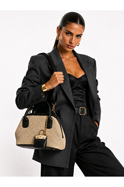 NEVERMİND Glanzia Aura Noir Mini Satchel Black Women's Hand and Shoulder Bag ...