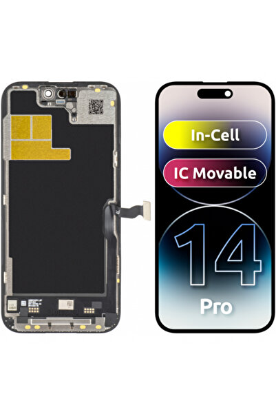 JK Display cu touchscreen pentru Apple iPhone 14 Pro, cu ramă, versiune LCD I...