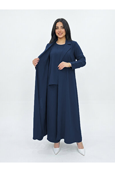 YOU ABAYA 4-Piece Travel Set with Crepe Fabric in Navy Blue