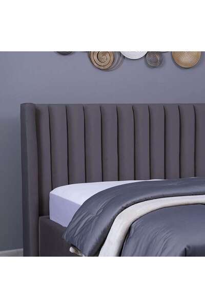 PAN HOME Venus Headboard Velvet Grey L-180 : H-125 Cm