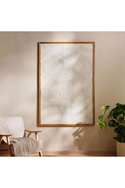 PAN HOME لوحة جدارية مؤطرة مصنوعة يدويًا من أورجانيك إمبريشنز 120×180 سم - طب...