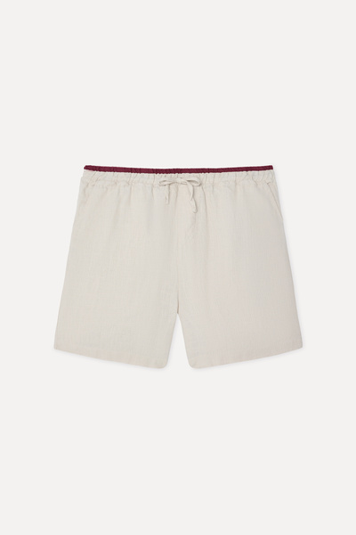 Mudo Women's Beige Chino Linen Shorts