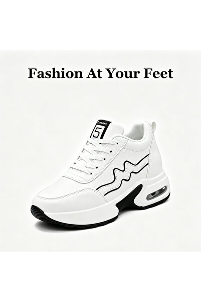 SOSENFER Women's Running Sneakers, Thick-Soled and Height-Increasing, Lace-Up...