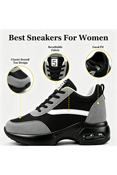 SOSENFER Women's Outdoor Shoes, Height-increasing Casual Sports Shoes