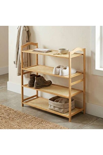 PAN HOME Magui 4-tier Bamboo Shoe Rack 67x26x66cm - Natural