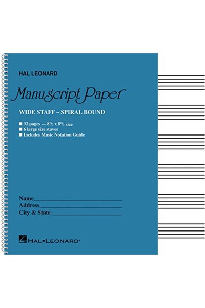 Hal Leonard Corporation Wide Staff Wirebound Manuscript Paper (Aqua Cover)