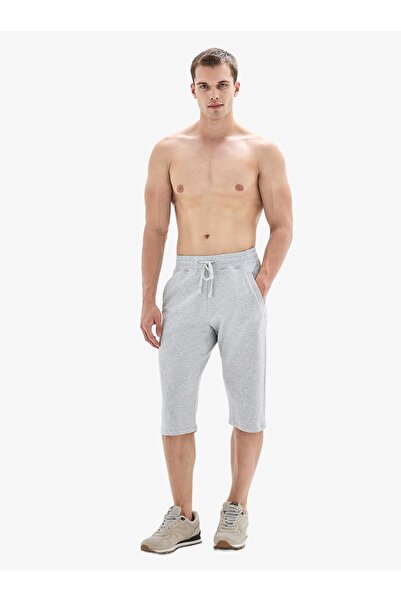 Blackspade Men's Gray Melange Capri Single Bottoms C9T1N904