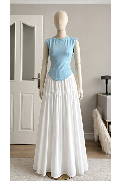 Moda Banuş Modal Fabric Short Sleeve Front Long Body