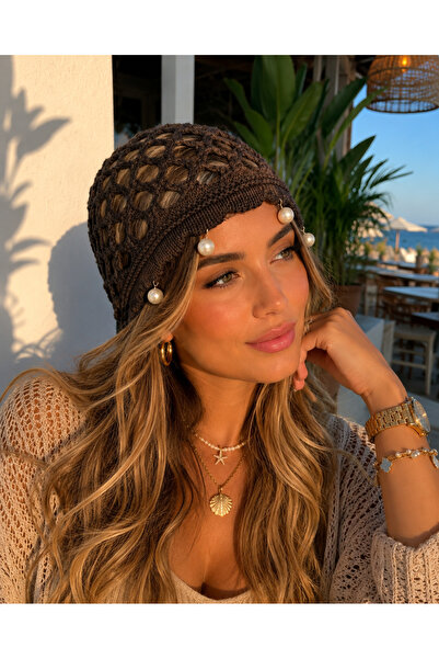 Genel Markalar Kadın Yazlık İnci Detaylı Örme Saç Filesi Bandana – El Yapımı ...