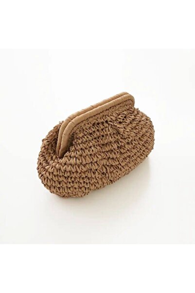 pazarviashop İthal Hasır clutch çanta