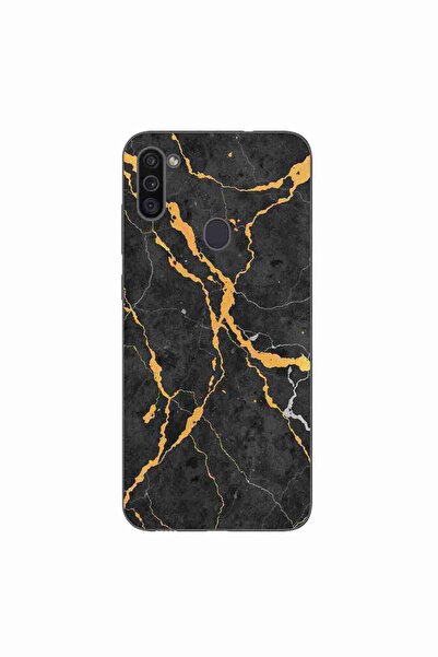 OEM Husa compatibila cu Samsung Galaxy A11 Silicon Gel Tpu Model Noir Gold Ma...
