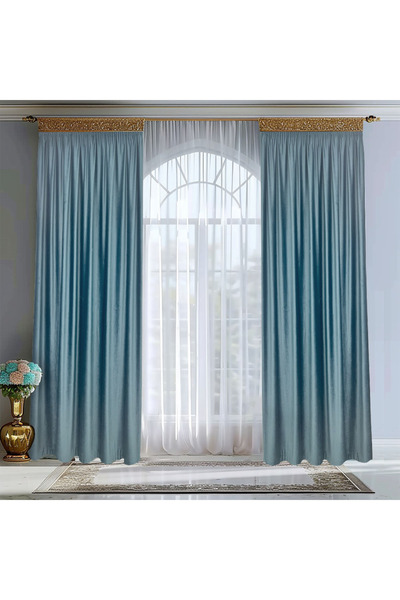Arasya Home Design Draperie de Catifea Semi-Opaca 70% BLUE