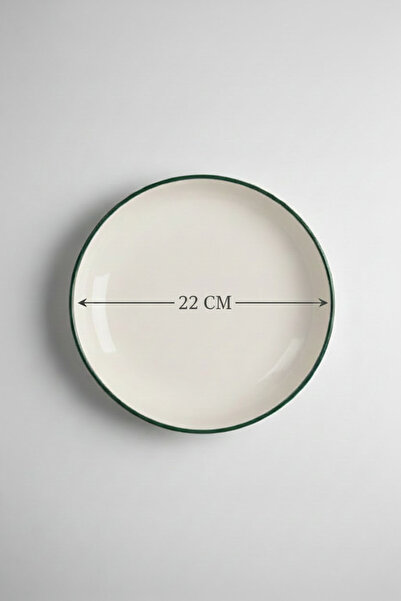 rinart Set of 6 Toledo Deep Plates 22cm Rim Green