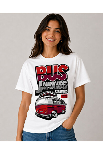VODEXA Μπλουζάκι Unisex Oversize με στάμπα BUS, 100% βαμβακερό, άνετη εφαρμογή
