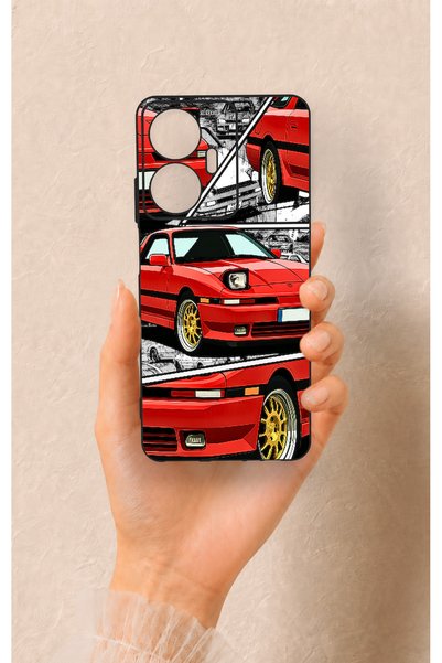 Vip Case Realme C55 Compatible Red Supra Patterned Silicone Case
