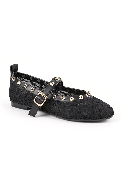 Libero Women's Tulle Ballerina Shoes with Staple Detail and Straps, Stylish, ...