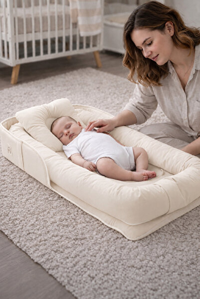 Jaju Baby Krem Babynest Lüx Taşınabilir Çantalı Bebek Yuvası-Yatağı Babynest ...