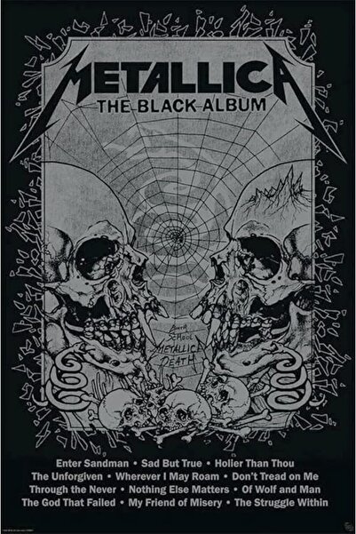 ESSESORIES Metallica Black Album Music Poster Wall Art Room Decor Self Adhesive