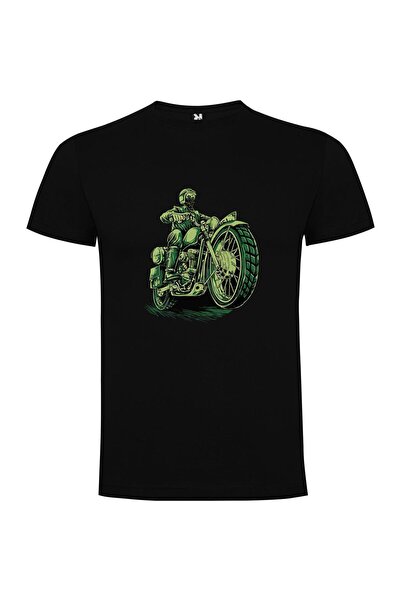 iLovePrints Green Motorbike Adventure Tshirt
