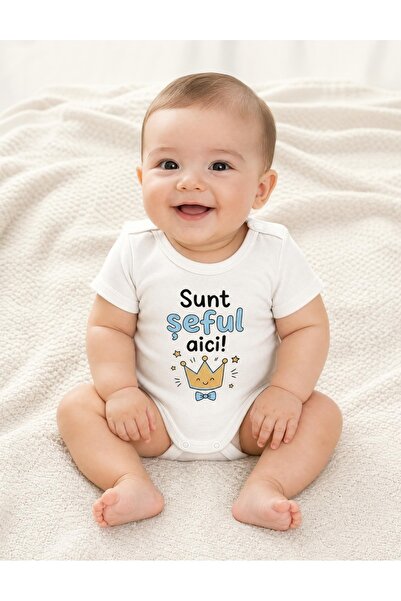 MiniKids Body MS, Sunt Seful Aici!, ecru-albastru