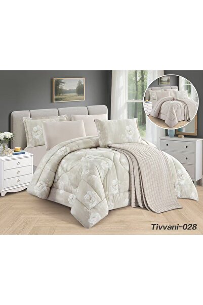 Asia Nefren Quilted 7 Piece Comforter Set |   Two-Sided Quilted -Compressed- ...